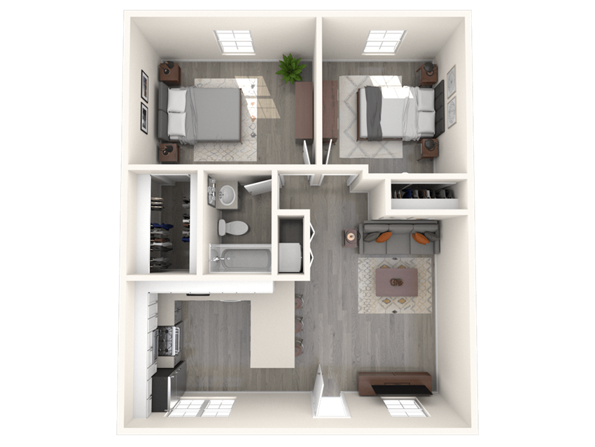 SITE Scottsdale Apartments B1 3D Floor Plan